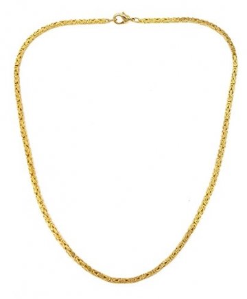 Feine Königskette 18kt vergoldet 2,4 mm Länge 55 cm, Halskette Goldkette Herren-Kette Damen Geschenk Schmuck ab Fabrik Italien tendenze BZG2,4-55 - 1