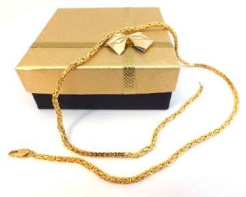 Feine Königskette 18kt vergoldet 2,4 mm Länge 55 cm, Halskette Goldkette Herren-Kette Damen Geschenk Schmuck ab Fabrik Italien tendenze BZG2,4-55 - 5