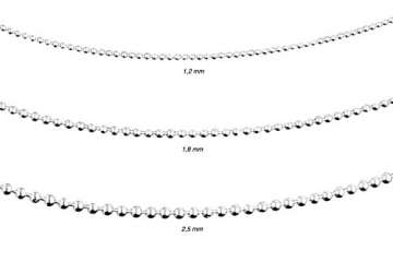 FILANGO Schmuck 925er Silber | Kugelkette rhodiniert & hochglanzpoliert | Breiten- & Längenauswahl - 5