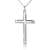 Flyow 925 Sterling Silber klassische Simpel Kreuz Kette Anhänger Schmuck Halskette für Herren, Silber Kette 61 cm Geschenk (Silber Kreuz) - 1