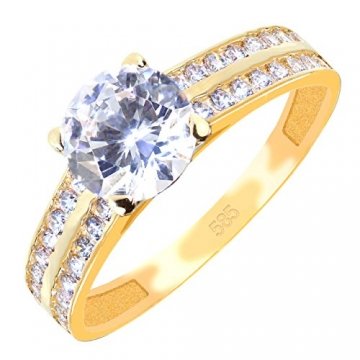 Gioro Verlobungsring Mina in 585 Gold mit Swarovski Kristallen (59 (18.8)) - 1