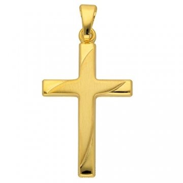 Gold Kreuz Anhänger aus 585 Gelbgold - 1