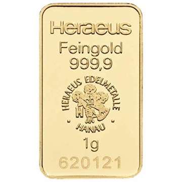 Goldbarren 1g Heraeus im edlen Geschenk-Etui mit Grußkarte - Schwarz - Feingold 999,9 (1g Gold) - 3