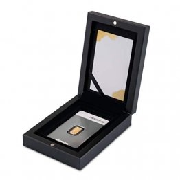 Goldbarren 1g Heraeus im edlen Geschenk-Etui mit Grußkarte - Schwarz - Feingold 999,9 (1g Gold) - 1