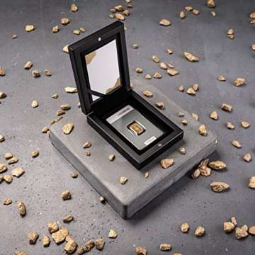 Goldbarren 1g Heraeus im edlen Geschenk-Etui mit Grußkarte - Schwarz - Feingold 999,9 (1g Gold) - 8
