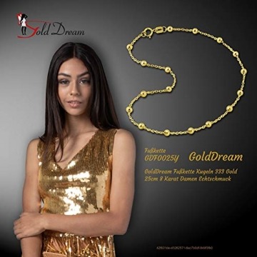 GoldDream Fußkette 25cm Damen 333er Gelbgold Schmuck Kugeln gold D3GDF0025Y Gold, Gelbgold Fußschmuck für die Frau - 2