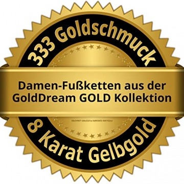 GoldDream Fußkette 25cm Damen 333er Gelbgold Schmuck Kugeln gold D3GDF0025Y Gold, Gelbgold Fußschmuck für die Frau - 4
