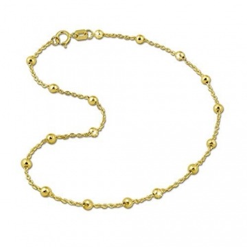 GoldDream Fußkette 25cm Damen 333er Gelbgold Schmuck Kugeln gold D3GDF0025Y Gold, Gelbgold Fußschmuck für die Frau - 1