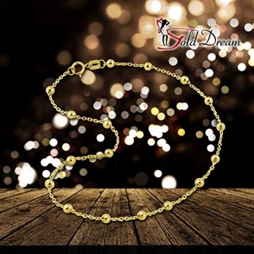 GoldDream Fußkette 25cm Damen 333er Gelbgold Schmuck Kugeln gold D3GDF0025Y Gold, Gelbgold Fußschmuck für die Frau - 5
