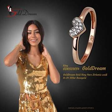 GoldDream Gold Ring 8 Karat Zirkonia weiß Herz Gr.60 333er Rosegold D3GDR503E60 Gold, Rosegold Ringschmuck für die Frau - 2