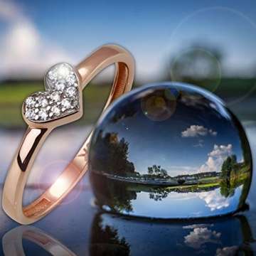 GoldDream Gold Ring 8 Karat Zirkonia weiß Herz Gr.60 333er Rosegold D3GDR503E60 Gold, Rosegold Ringschmuck für die Frau - 3