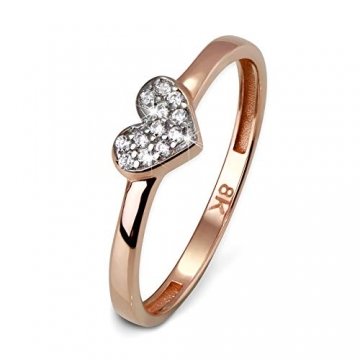 GoldDream Gold Ring 8 Karat Zirkonia weiß Herz Gr.60 333er Rosegold D3GDR503E60 Gold, Rosegold Ringschmuck für die Frau - 1
