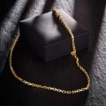 Goldkette, Ankerkette diamantiert Gelbgold 333/8 K, Länge 45 cm, Breite 3.8 mm, Gewicht ca. 29.3 g, NEU - 7