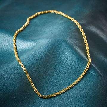 Goldkette, Ankerkette diamantiert Gelbgold 333/8 K, Länge 45 cm, Breite 3.8 mm, Gewicht ca. 29.3 g, NEU - 9