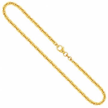 Goldkette, Ankerkette diamantiert Gelbgold 333/8 K, Länge 45 cm, Breite 3 mm, Gewicht ca. 17.6 g, NEU - 1