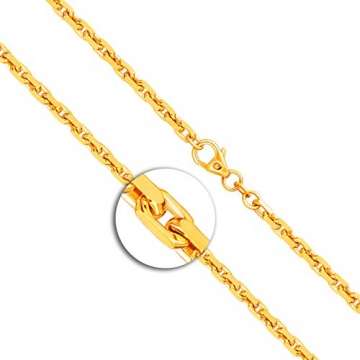 Goldkette, Ankerkette diamantiert Gelbgold 333/8 K, Länge 45 cm, Breite 3 mm, Gewicht ca. 17.6 g, NEU - 5