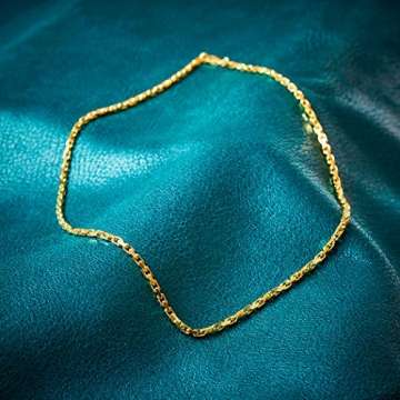 Goldkette, Ankerkette diamantiert Gelbgold 333/8 K, Länge 45 cm, Breite 3 mm, Gewicht ca. 17.6 g, NEU - 8