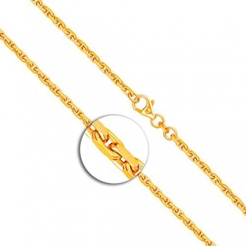 Goldkette, Ankerkette diamantiert Gelbgold 585/14 K, Länge 60 cm, Breite 2.5 mm, Gewicht ca. 19.4 g, NEU - 3