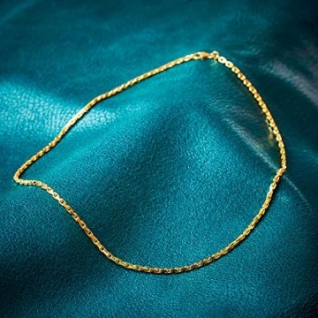 Goldkette, Ankerkette diamantiert Gelbgold 585/14 K, Länge 60 cm, Breite 2.5 mm, Gewicht ca. 19.4 g, NEU - 8
