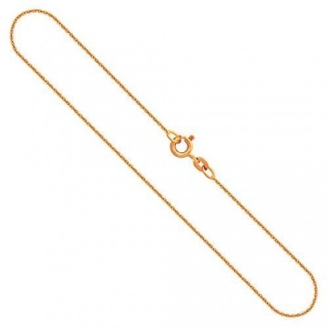 Goldkette Damen Echtgold 1,1 mm, Ankerkette rund aus 333 Gelbgold, Kette Gold mit Stempel und Federringverschluss, 45 cm Länge, Gewicht ca. 1,6 g, Made in Germany - 1