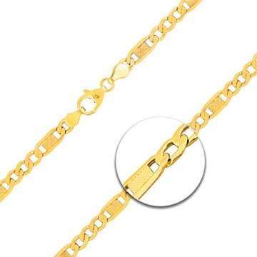 Goldkette, Fantasiekette Gelbgold 333/8 K, Länge 50 cm, Breite 5.2 mm, Gewicht ca. 9.7 g, NEU - 3