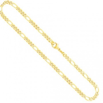 Goldkette, Figarokette diamantiert Gelbgold 333/8 K, Länge 60 cm, Breite 4.3 mm, Gewicht ca. 22 g, NEU - 1