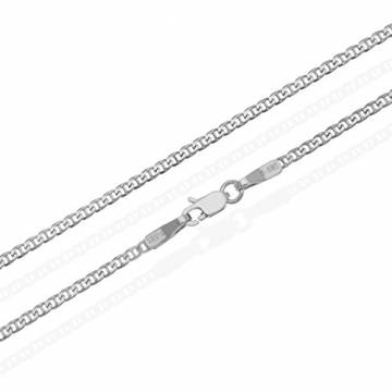Goldkette Massiv Gold 585 Steg Panzerkette Weißgold Halskette Herren Damen 1,9 mm (55) - 1
