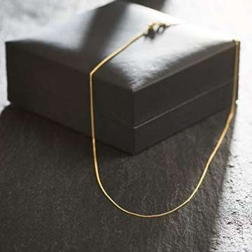 Goldkette, Panzerkette flach Gelbgold 750/18 K, Länge 38 cm, Breite 0.8 mm, Gewicht ca. 1.3 g, NEU - 2