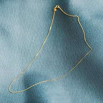 Goldkette, Panzerkette flach Gelbgold 750/18 K, Länge 38 cm, Breite 0.8 mm, Gewicht ca. 1.3 g, NEU - 5