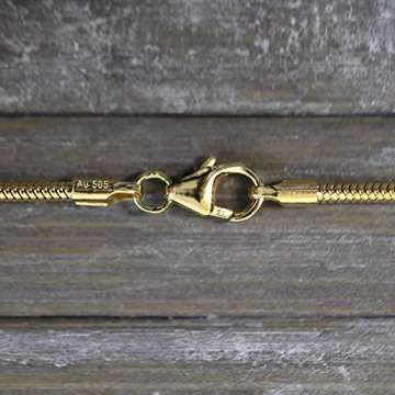Goldkette, Schlangenkette Gelbgold 585/14 K, Länge 42 cm, Breite 1.6 mm, Gewicht ca. 5.5 g, NEU - 3