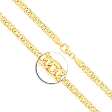 Goldkette, Zwillingspanzerkette Gelbgold 585/14 K, Länge 45 cm, Breite 3.5 mm, Gewicht ca. 4.7 g, NEU - 4