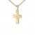 Goldkreuz Kreuz-Anhänger für Damen, Herren und Kinder mattiertes Kreuz mit strahlenförmiger Kreuz-Gravur als Kettenanhänger 585 Gold 14 Karat mit Panzer-Kette vergoldet + Schmuck-Etui - 1