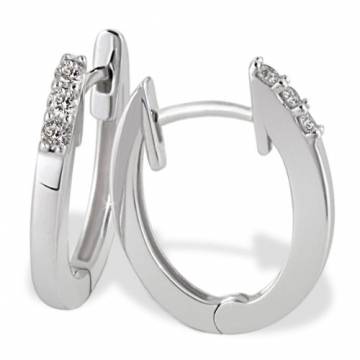 Goldmaid Damen-Creolen Memoire 585 Weißgold 6 Diamanten 0.10 ct. Ohrringe Brillanten Schmuck - 1
