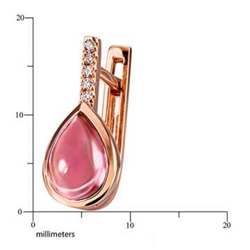 Goldmaid Damen-Creolen Turmalin 585 Rotgold Turmaline pink Tropfenschliff Diamant (0.04 ct)-Fa O7322RG Ohrringe Schmuck - 3