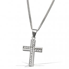 Goldmaid Damen-Kette mit Anhänger Kreuz 925 Sterlingsilber rhodiniert Schmuck - 1