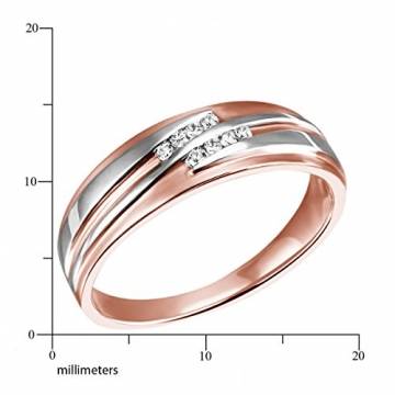 Goldmaid Damen-Ring Bicolor 375 mattiert Diamant (0.06 ct) weiß Brillantschliff Gr. 58 (18.5)-Fo R7395RW58 Verlobungsring Diamantring - 4