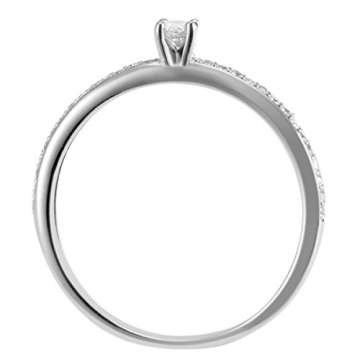 Goldmaid Damen-Ring Verlobung 585 Weißgold Diamant (0.18 ct) weiß Brillantschliff Gr. 58 (18.5)-Pa R7437WG58 Verlobungsring Diamantring - 3
