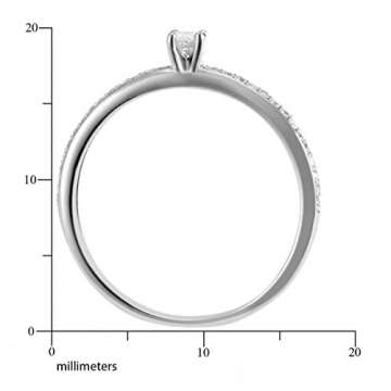 Goldmaid Damen-Ring Verlobung 585 Weißgold Diamant (0.18 ct) weiß Brillantschliff Gr. 58 (18.5)-Pa R7437WG58 Verlobungsring Diamantring - 4