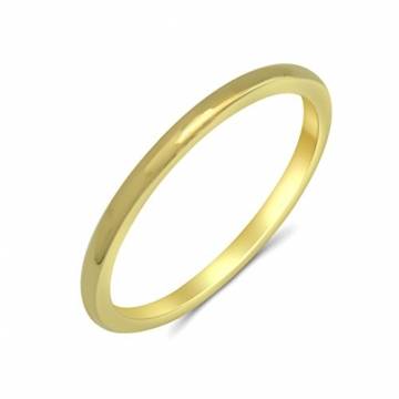 Goldring 585 Gold Massiv Gelbgold 14 Karat Damenring Bandring - Ring - Vorsteckring ohne Stein Gr 48 bis 62 1,5mm (58 (18.5)) - 1