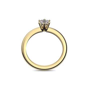 Goldring Bergkristall 585 + inkl. Luxusetui + Bergkristall Ring Gold Bergkristallring Gold (Gelbgold 585) - Precious Amoonic Schmuck Größe 60 (19.1) AM195 GG585BKFA60 - 6