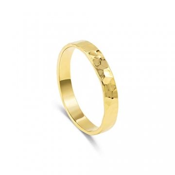 Goldring Damen aus 750 Gold. Goldring für Frauen, Goldschmuck | Gold Ring, Goldring Herren, gehämmert - 1