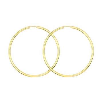 Große 60 mm Creolen Gold 333, Goldohrringe Damen Echt Gold mit Stempel Breite 2,5 mm, Gewicht ca. 3,4 g, Made in Germany - 1