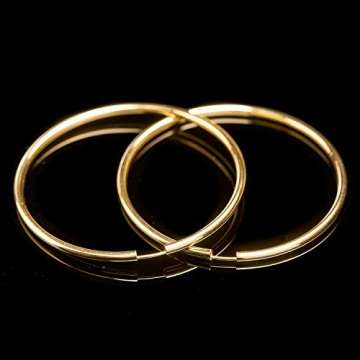 Große 60 mm Creolen Gold 585, Goldohrringe Damen Echt Gold mit Stempel Breite 2,5 mm, Gewicht ca. 4,1 g, Made in Germany - 3