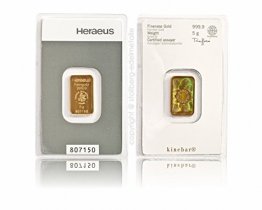 Heraeus Kinebar 5g Gramm Goldbarren 999.9 - 1