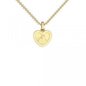 Herz Engel Anhänger Gold 333 + inkl. GRATIS Luxusetui + Herzkette Engelkette Schutzengel Taufanhänger Taufkette Geschenk Taufe Patengeschenk Taufe Geschenk Patentante Patenonkel FF438 GG33345 - 1
