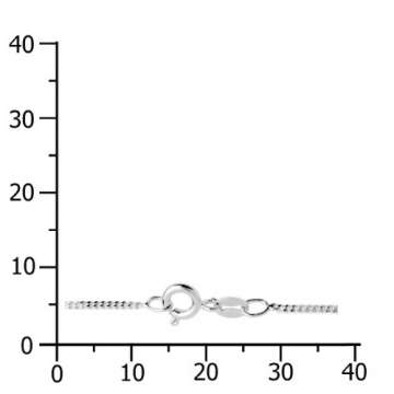 InCollections Damen-Halskette 925/000 Sterlingsilber Panzerkette 1,3 mm breit 45 cm - 5