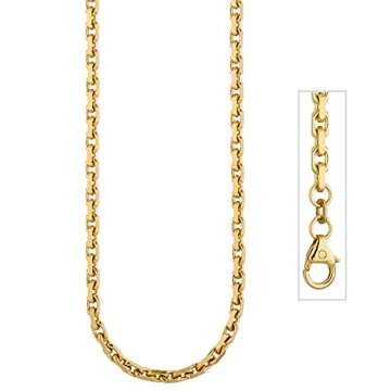 JOBO Ankerkette 585 Gold Gelbgold diamantiert 3 mm 50 cm Kette Halskette Goldkette - 2
