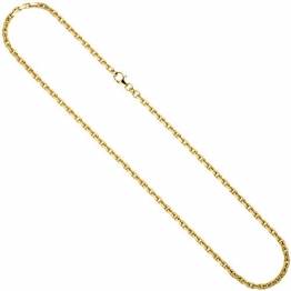 JOBO Ankerkette 585 Gold Gelbgold diamantiert 3 mm 50 cm Kette Halskette Goldkette - 1