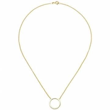 JOBO Damen Collier Halskette 585 Gold Gelbgold 7 Diamanten Brillanten 44 cm Kette - 1