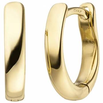 JOBO Damen Creolen oval 750 Gold Gelbgold Ohrringe Goldcreolen Goldohrringe - 1